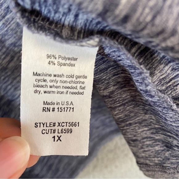 NEW Gilli Open Front Heathered Blue Cardigan Sz 1X - Picture 6 of 7